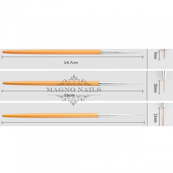 Nail Art Pinsel Set 3 -Teilig - Nagelpinsel Nägel Nagelstudio Zubehör Günstig Schnäppchen